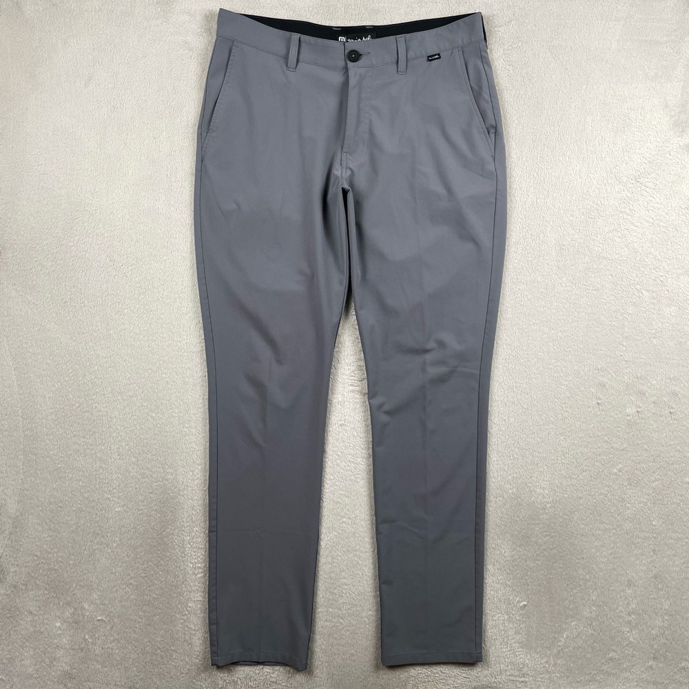 TravisMathew Right On Time Golf Pants Mens 32x31 Straight Gray Ripstop Stretch